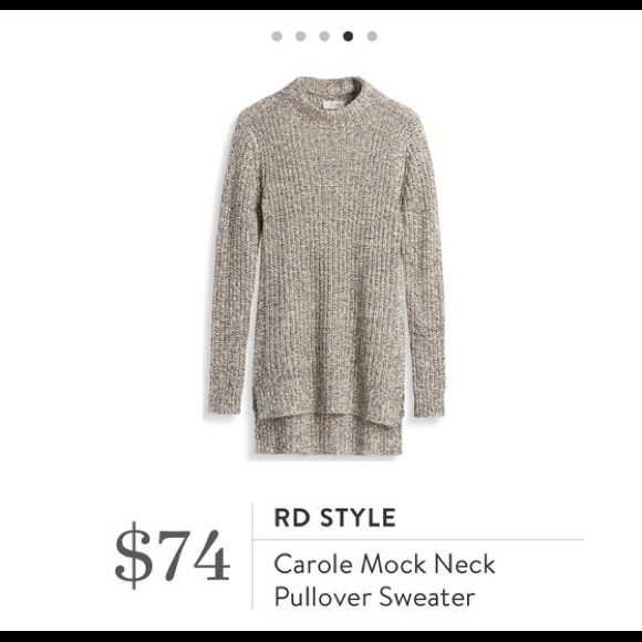 Knit Mock Neck Sweater with Split Hem - Picture 5 of 10